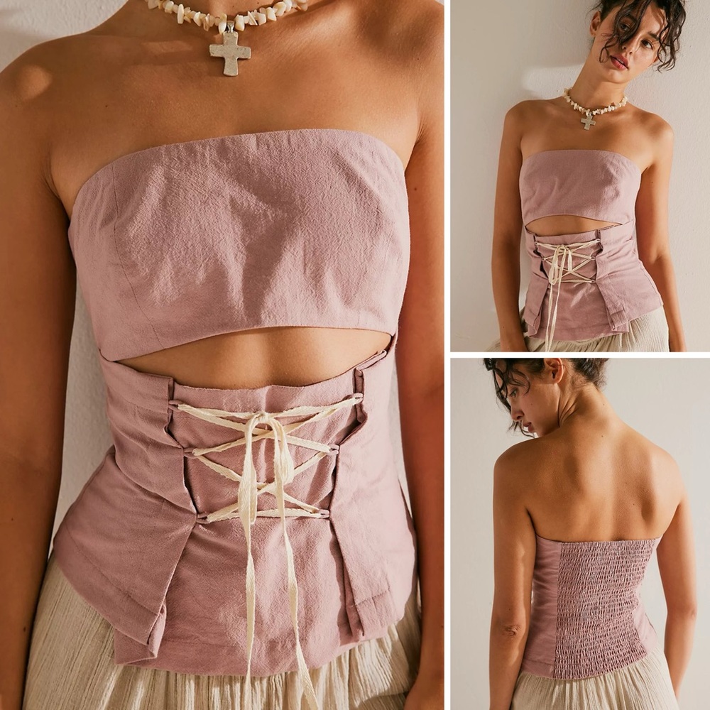 NWOT! Free People Criss Cross Corset Top